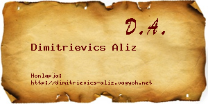 Dimitrievics Aliz névjegykártya
