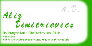 aliz dimitrievics business card